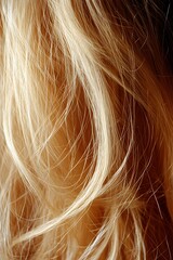 Naklejka premium Blonde Hair Close-up Texture