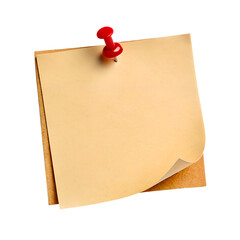 A small piece of paper with a red and white pin on it