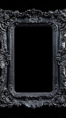 Ornate Black Frame Against Dark Background