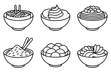 ramen line art delicious noodles drawing black white