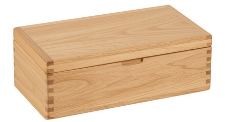 Isolated Wooden Box with Lid