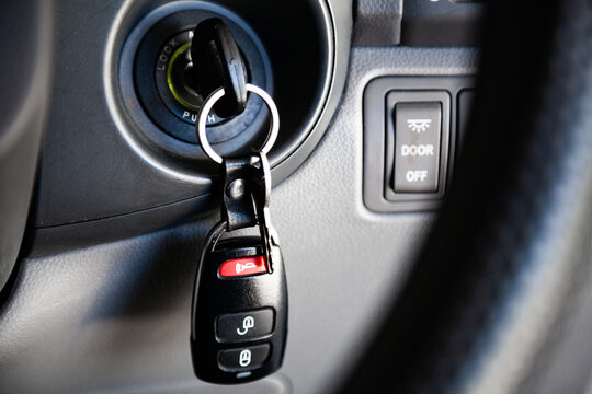 Car keys in ignition of car