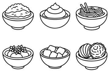 ramen line art simple food vector illustration style