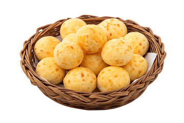 Cheese bread rolls in a wicker basket