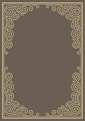 Line curl frame. Modern decorative linear background.