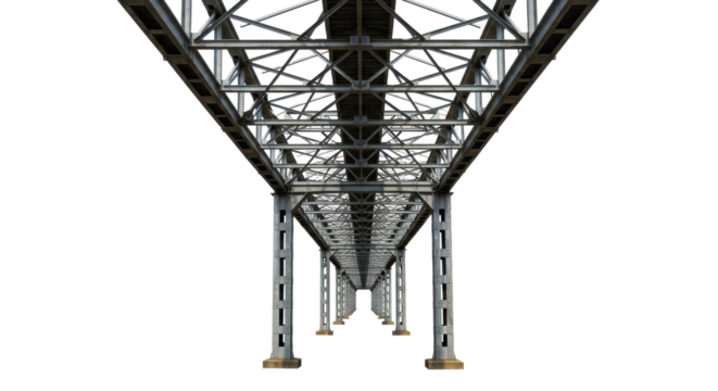 Isolated Steel Bridge Construction