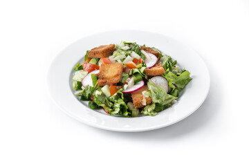 Fattoush salad, Traditional Lebanese Salad isolated on white background