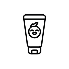 Baby Cream Tube Icon Vector Minimal Outline Design Product Hygiene