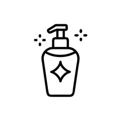 Minimalist Outline Icon Of A Bottle With Soap Pump Dispenser