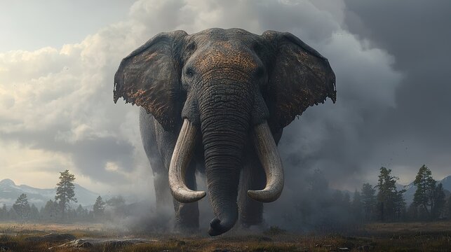 Majestic elephant encounter african savanna wildlife photography natural habitat close-up awe-inspiring scene