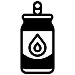 Energy drink. Outlined stroke vector icon with black-filled details.