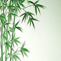 Obraz premium Lush Green Bamboo Plant With Vibrant Leaves