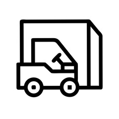 Fototapeta premium Forklift transporting goods in a warehouse environment 