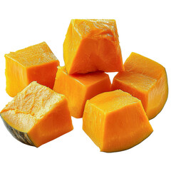 pumpkin cubes isolated on white background