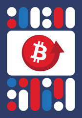 Bitcoin logo. Bitcoin Coin. Digital money. Crypto trade and Investment concept. Future technology. Creative art. Vector illustration. Poster