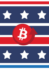 Bitcoin logo. Bitcoin Coin. Digital money. Crypto trade and Investment concept. Future technology. Creative art. Vector illustration. Poster