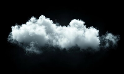 Fluffy cloud against black background