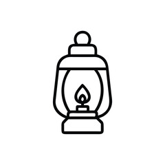 Vintage Kerosene Lamp Vector Illustration Classic Oil Lantern Icon Design