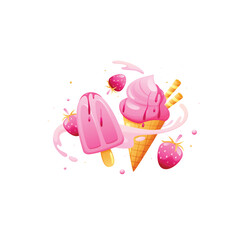vector illustration of ice cream