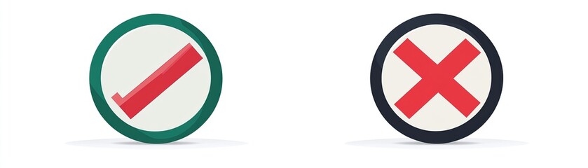 Obraz premium Understanding approval and disapproval signs conceptual art digital environment minimalist design abstract view