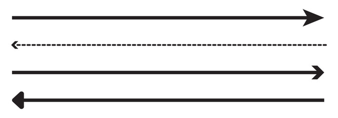 Fototapeta premium Set of both side long arrow icon. Arrows icon vector. Set Right and Left pointer arrow. EPS 10