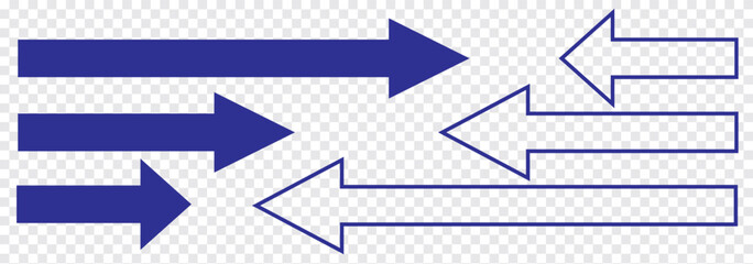 Long arrow to the Left and Right side. Two side long arrow isolated on white background. EPS 10