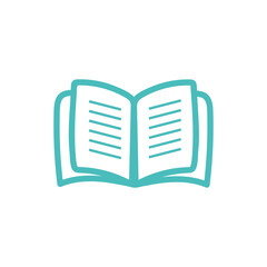 Purple Outline Open Book Simple Vector Icon