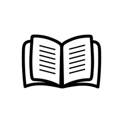 Purple Outline Open Book Simple Vector Icon