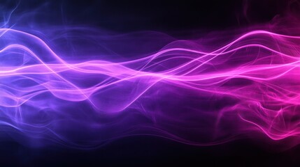 Abstract Purple and Blue Wave Energy Swirls, Glowing Nebula cosmic flow design, digital art background