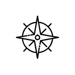 Minimalist Compass Rose Icon Navigation Symbol For Travel And Exploration Graphic Design