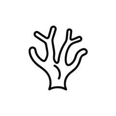 Minimalist Coral Outline Graphic For Nautical Theme Design Projects And Illustrations