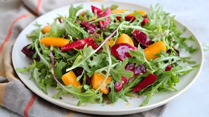 Roasted Beet and Carrot Salad with Arugula