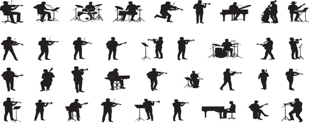  Music vector silhouettes