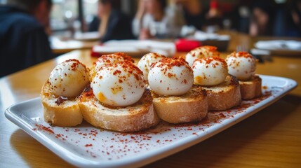 a gourmet salad featuring fresh quail egg