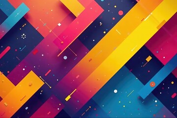 Geometric shapes, bold lines & vibrant colors, modern design , colorful pattern, art