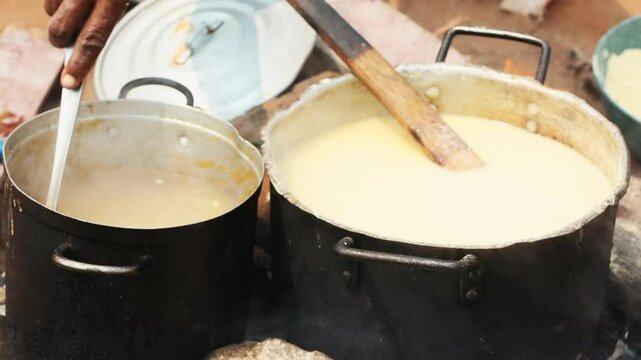 COOKING WITH CHARCOAL IN ANGOLA