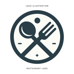 A stylish logo featuring a fork and spoon with warm, inviting colors that reflect delicious cuisine and a welcoming dining experience.
