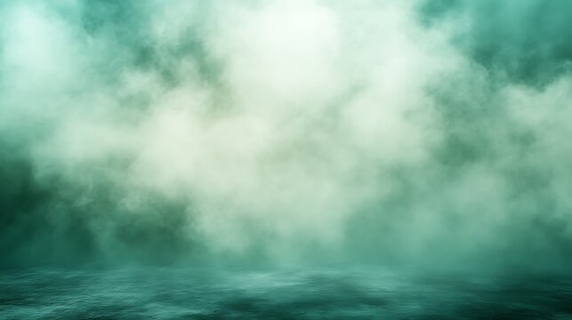 Abstract Green Foggy Seascape Image Background