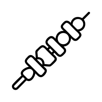 recommend clip art: Grill Skewers - Simple Line Art - Black and White - Food Representation  