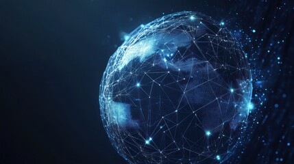 A stunning visual of a digital globe illuminated by blue lights, representing connectivity and innovation in the modern world.