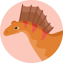 Side view of Amargasaurus with twin rows of long spines along its neck and back. © Ion