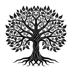 Tree vector silhouette illustration