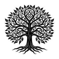 Tree vector silhouette illustration