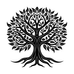 Obraz premium Tree vector silhouette illustration