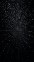 Obraz premium Spiderweb with Dewdrops Pattern against a Transparent Background, Detailed Strands