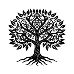 Obraz premium Tree vector silhouette illustration