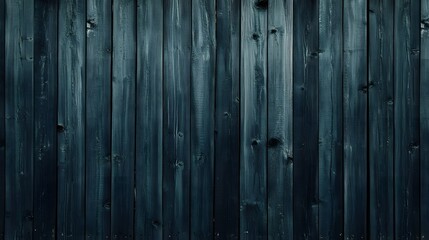 Fototapeta premium Dark Teal Wood Planks Background Texture Rustic Fence Vertical Wooden Boards