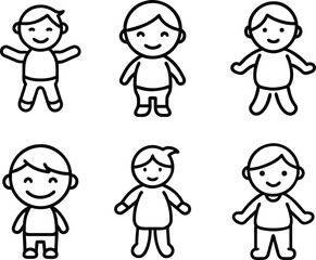 Kid Icon – Child Outline Silhouette Vector Illustration

