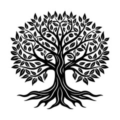 Obraz premium Tree vector silhouette illustration