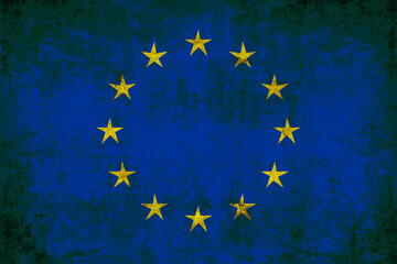 flag of europe grunge texture
